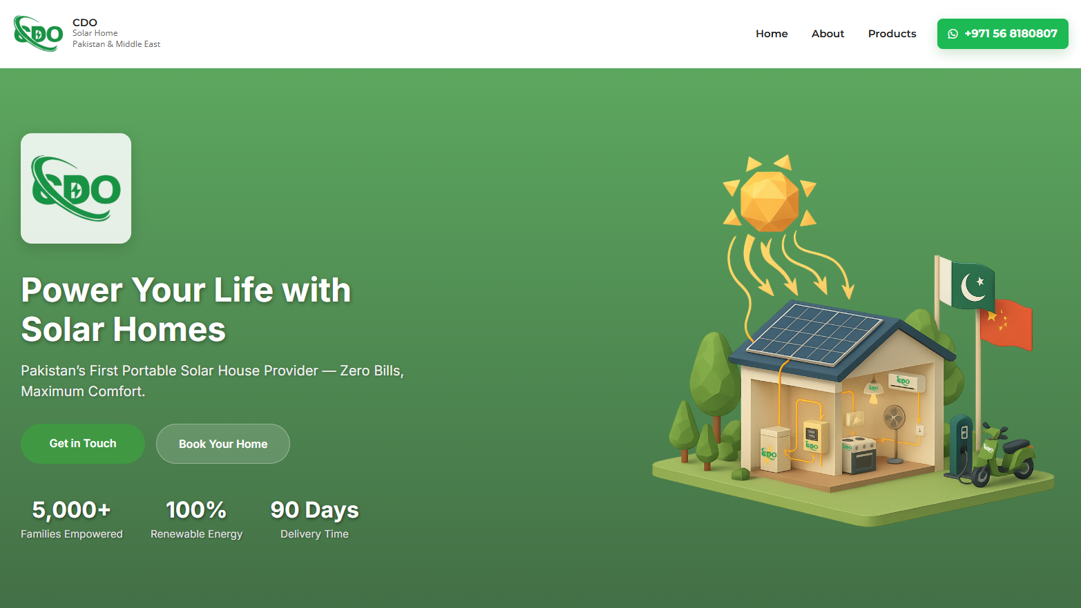 CDO Solar Home website preview