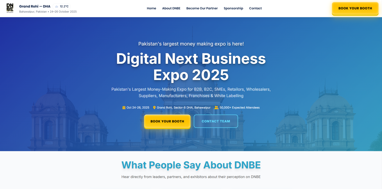 DNBE website preview