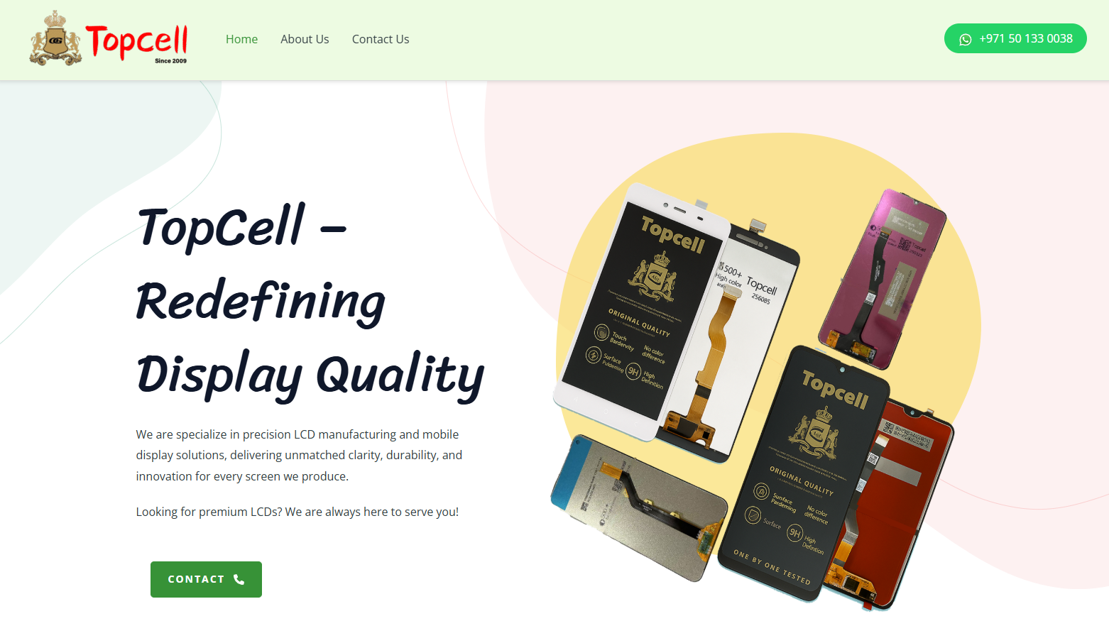 Top Cell LCD UAE website preview